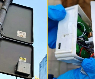 Ukryta kamera w pudełku na znaku drogowym. Obserwowała budynek w centrum Warszawy