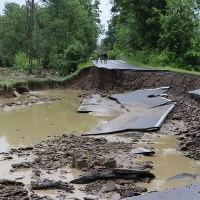 Zniszczenia we wsi Węglówka w powiecie limanowskim