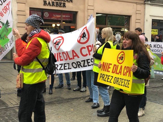 Ulicami Katowic przeszedł protest przeciw inwestycji CPK /Anna Kropaczek /RMF FM
