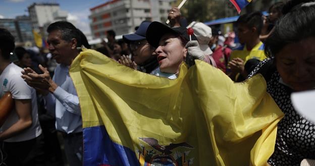 Uliczne protesty w Ekwadorze /PAP/EPA