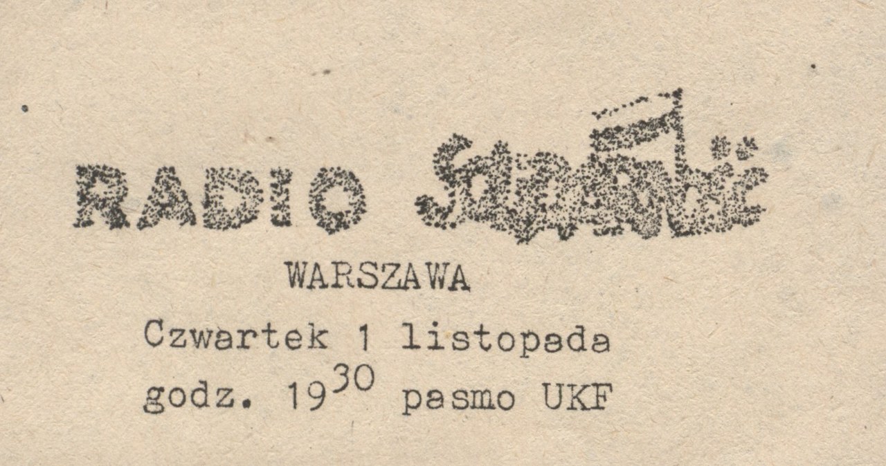 Ulotka zapowiadająca audycję Radia Solidarność /INTERIA.PL