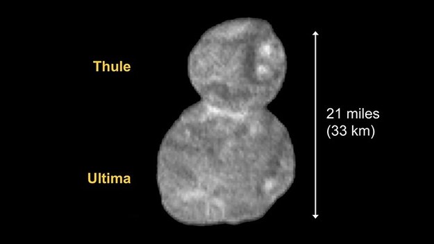 Ultima Thule - pierwsze zdjęcie z przelotu sondy New Horizons, z odległości około 50000 km /NASA/Johns Hopkins University Applied Physics Laboratory/Southwest Research Institute /Materiały prasowe