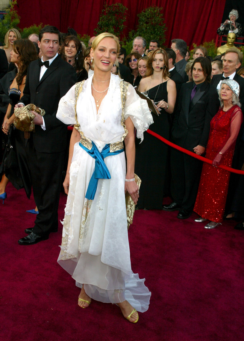 Uma Thurman w kreacji inspirowanej wschodnimi cesarstwami /Jeffrey Mayer /Getty Images