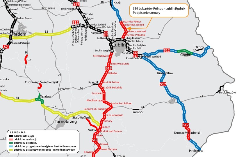 Umowa na realizację odcinka drogi ekspresowej S19 między Lublinem i Lubartowem została podpisana na początku 2021 roku. /GDDKiA