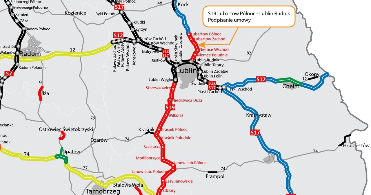 Umowa na realizację odcinka drogi ekspresowej S19 między Lublinem i Lubartowem została podpisana na początku 2021 roku. /GDDKiA