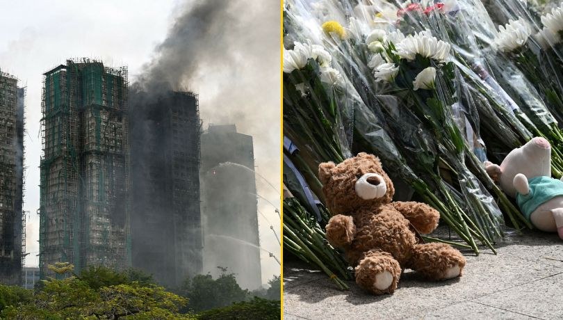 Upamiętnienie ofiar pożaru w Hongkongu //PETER PARKS/AFP/East News /East News,  /East News