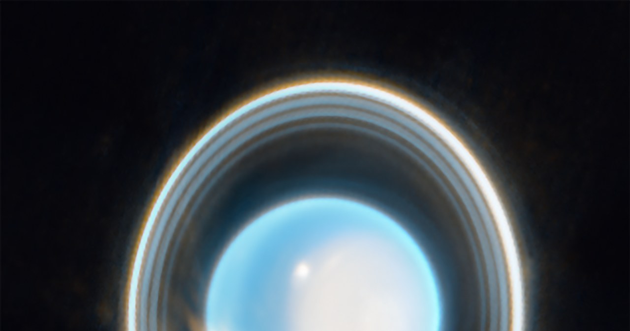 Uran uchwycony przez Teleskop Jamesa Webba. Zdjęcie zostało zrobione 6 lutego, jednak przed publikacją potrzebowało specjalnej korekty /NASA
