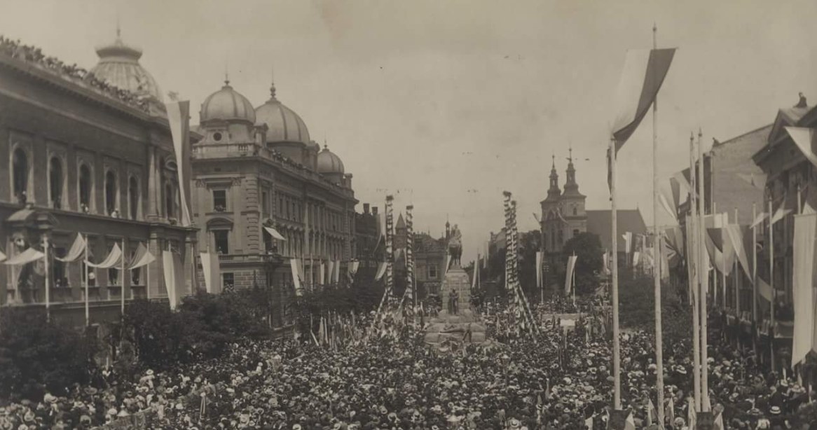 Uroczystość odsłonięcia Pomnika Grunwaldzkiego w Krakowie /Archiwum Akt Nowych