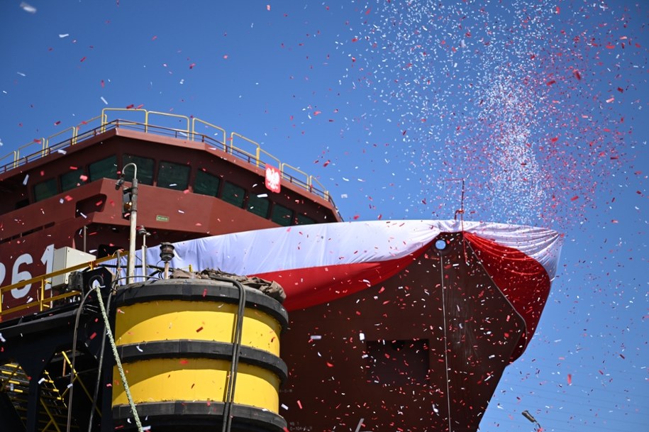 Uroczystość wodowania okrętu ORP Jerzy Różycki /Adam Warżawa /PAP