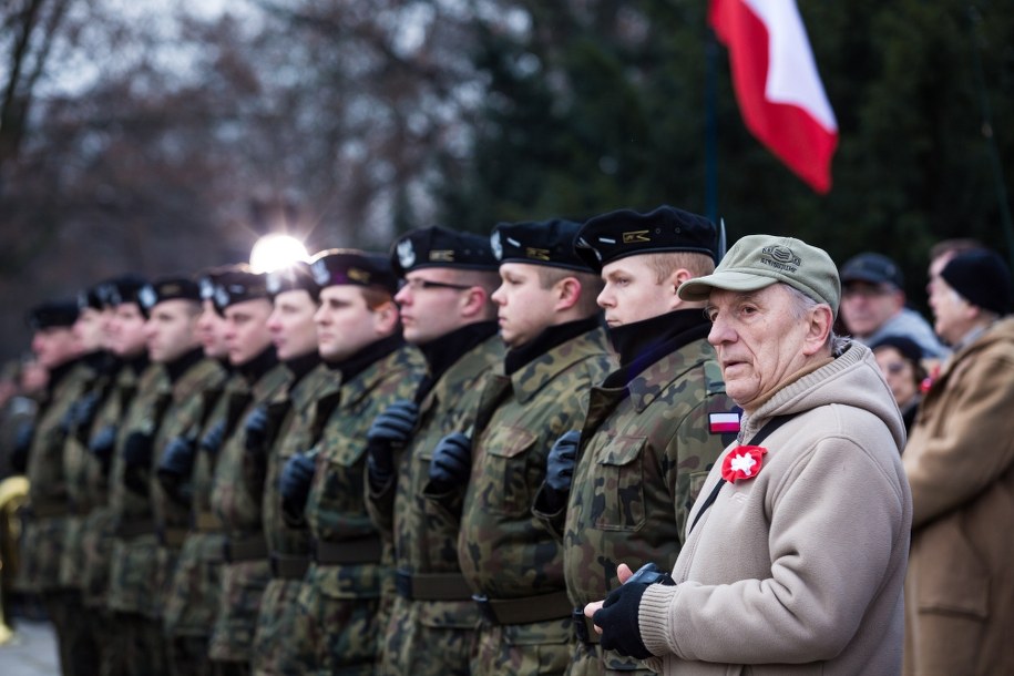 Uroczystości przed pomnikiem Powstańców Wielkopolskich /Marek Zakrzewski /PAP