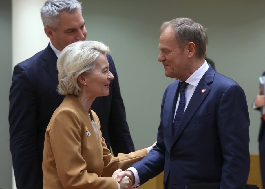Ursula von der Leyen i Donald Tusk /OLIVIER HOSLET /PAP/EPA