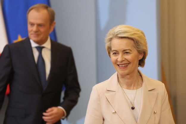 Ursula von der Leyen i Donald Tusk /Leszek Szymański /PAP