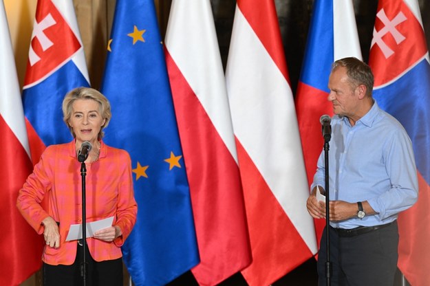 Ursula von der Leyen i Donald Tusk /Maciej Kulczyński /PAP