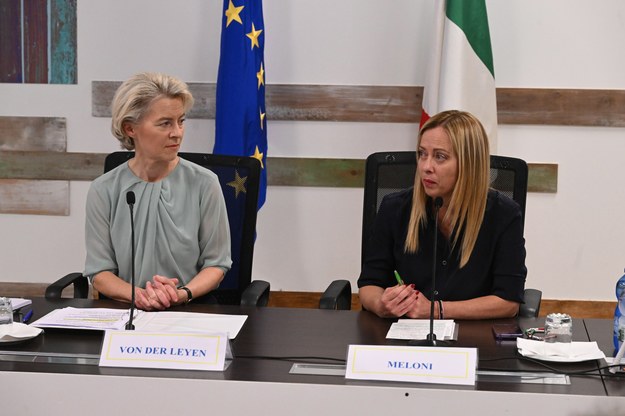 Ursula von der Leyen i Giorgia Meloni na Lampedusie /CIRO FUSCO /PAP/EPA