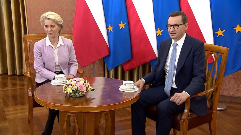 Ursula von der Leyen i Mateusz Morawiecki /Polsat News