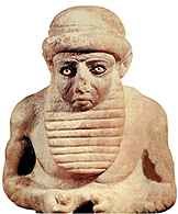 Uruk, kamienna figura nagiego mężczyzny, ok. 3500 p.n.e. /Encyklopedia Internautica