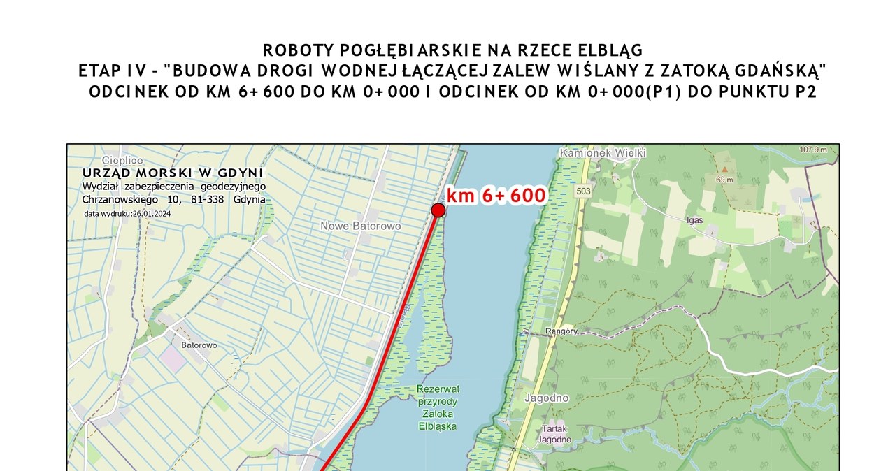 Urząd Morski w Gdyni podał, jaki będzie zakres prac w związku z planowanym pogłębieniem rzeki Elbląg /Urząd Morski w Gdyni /materiały prasowe