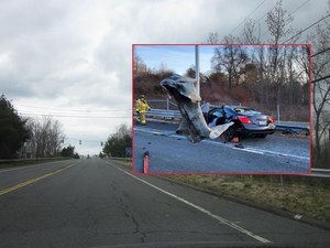 USA: 20-metrowa bariera przebiła samochód. Jest nagranie
