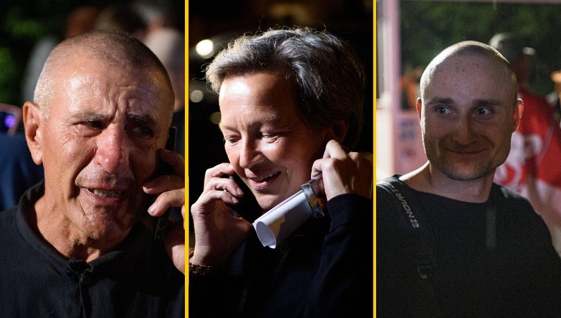 USA i Białoruś rozmawiają o największej do tej pory amnestii więźniów. Na zdjęciu ludzie uwolnieni we wrześniu b.r. /Yauhen Yerchak/Anadolu/ABACAPRESS.COM /PAP