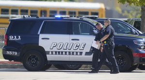 USA: Shooting in Texas.  The student pulls his gun