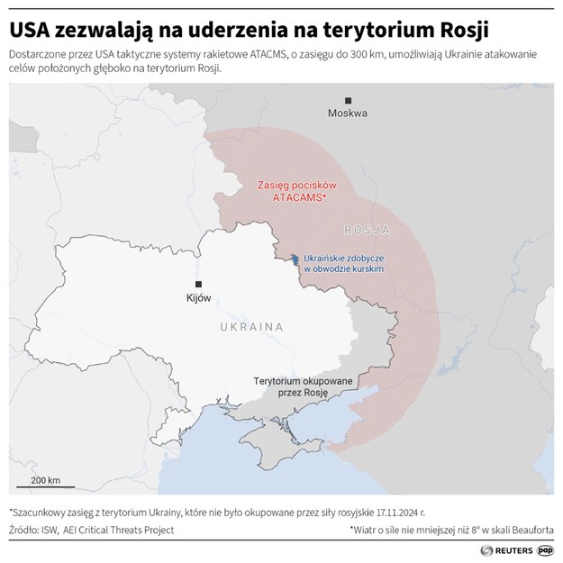 USA zezwalają na uderzenia na terytorium Rosji /Maciej Zieliński /PAP