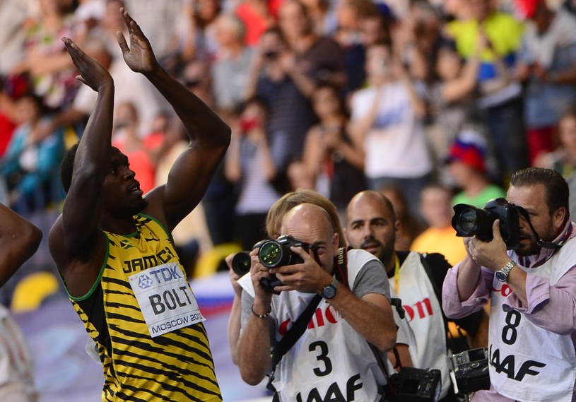 Usain Bolt po zwycięstwie na 200 metrów /AFP