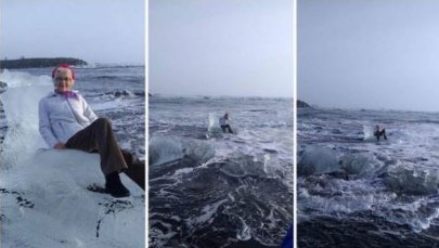 Usiadła na "lodowym tronie" i odpłynęła. Musieli ją ratować