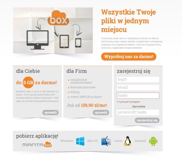 Usługa Mantabox.com - realizowana we współpracy z polską firmą Oktawave /materiały prasowe