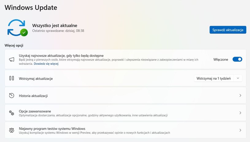 Usługa Windows Update dostarcza aktualizacje na bieżąco. /Dawid Długosz /INTERIA.PL