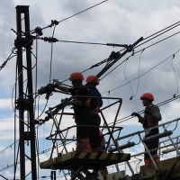 Naprawa uszkodzonej trakcji w Smętowie w Pomorskiem