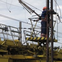 Naprawa uszkodzonej trakcji w Smętowie w Pomorskiem