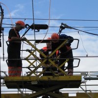 Naprawa uszkodzonej trakcji w Smętowie w Pomorskiem