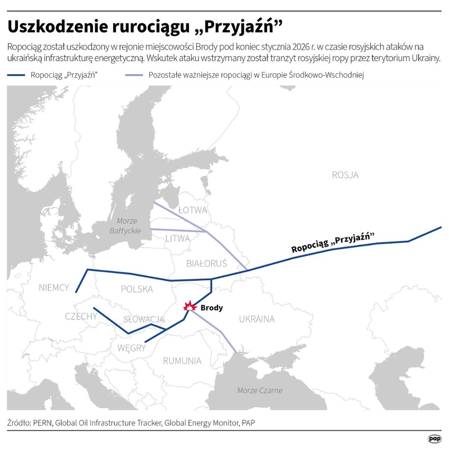 Uszkodzenie rurociągu "Przyjaźń" /Michał Czernek /PAP