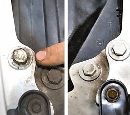 Uszkodzone łby śrub mocujących błotniki /Motor