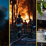 Uszkodzony budynek polskiej ambasady po rosyjskim ataku na Kijów