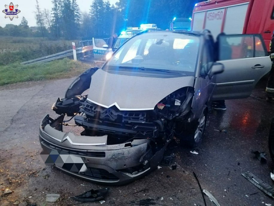 Uszkodzony citroen /Lubelska Policja /Policja