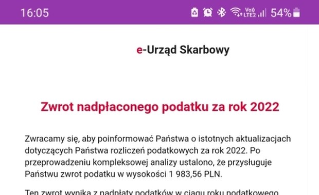 Uwaga na fałszywe maile o zwrocie podatku