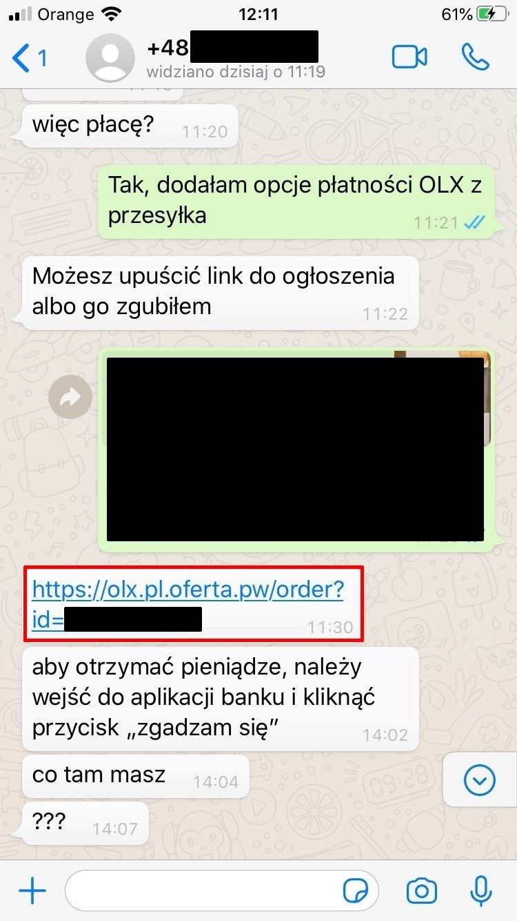 Uwaga na podejrzane linki / blog.olx.pl /