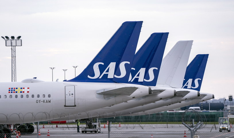Uziemione maszyny SAS na lotnisku Kastrup w Kopenhadze /EPA