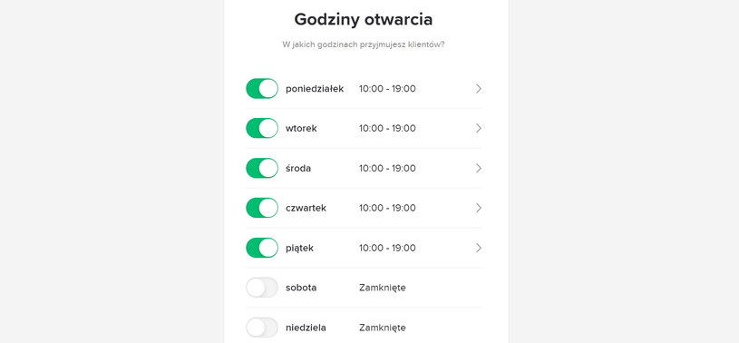 Uzupełnianie godzin świadczenia usług w booksy /INTERIA.PL