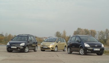 Używane: Kia Carens, Citroen Grand C4 Picasso, Toyota Corolla Verso