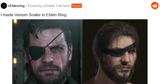 Venom Snake z serii Metal Gear Solid /Reddit /materiały źródłowe