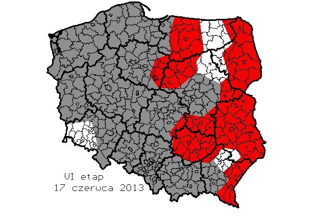 VI etap cyfryzacji Polski - mapka przygotowana przez UKE /materiały prasowe