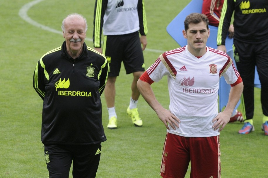 Vicente del Bosque i Iker Casillas / 	J.Casares    /PAP/EPA