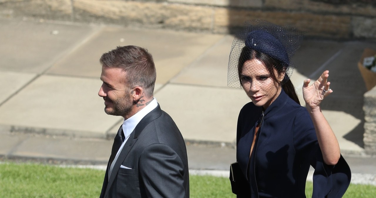 Victoria Beckham z Davidem na ślubie /East News