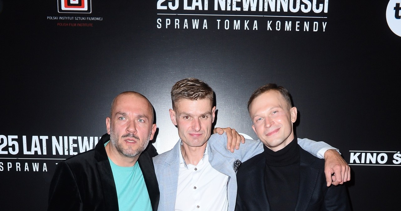 Vienio, Tomasz Komenda i Piotr Trojan na premierze filmu "25 lat niewinności"