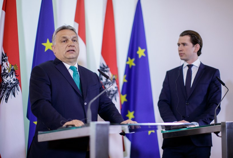 Viktor Orban i Sebastian Kurz /Lisi Niesner  /PAP/EPA