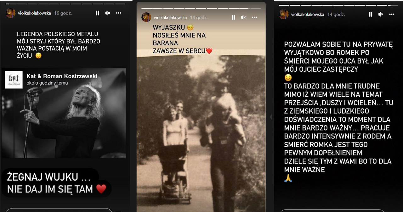 Violetta Kołakowska żegna Romana Kostrzewskiego. Jak twierdzi, był jej wujkiem /Instagram