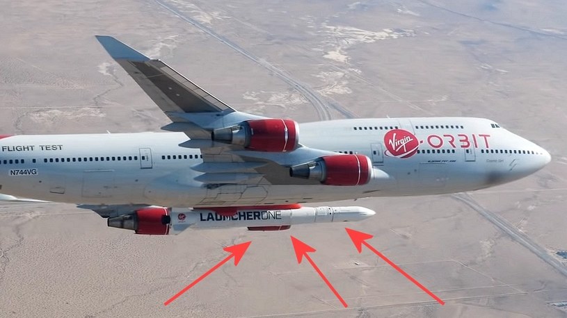 Virgin Orbit pierwszy raz zrzucił rakietę LauncherOne z Boeinga 747-400 /Geekweek