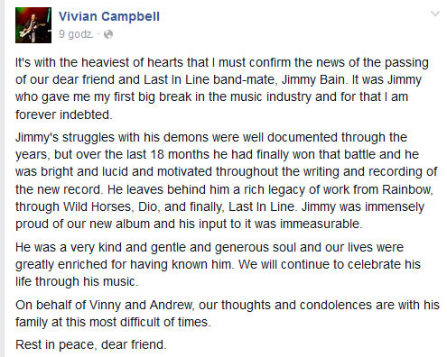Vivian Campbell na Facebooku /